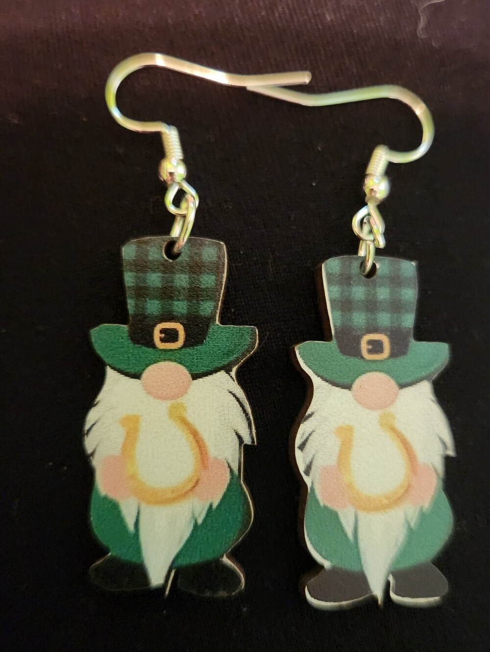 🎉 Lucky Saint Patrick's Day Themed Wooden Gnome Earrings